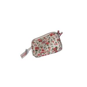 🆕 Cath Kidston Cream, Green, and Pink Floral Print Cosmetics Pouch